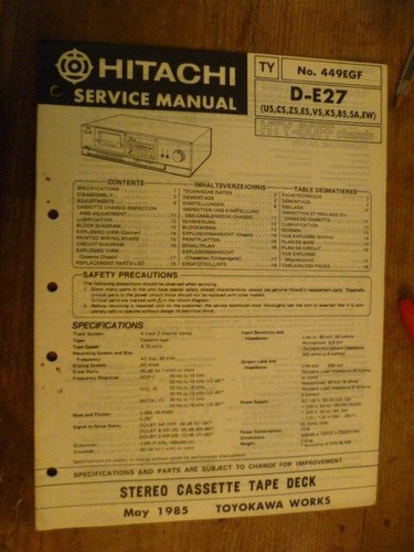 Hitachi e27 cassette deck - hitachi, d-e27