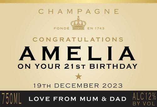 Personalised champagne bottle - personalised,