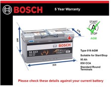 AGM Car Battery fits BMW 330E