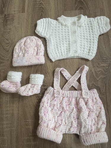 Baby girl knitted dungarees - baby,