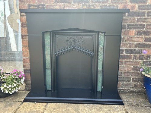 Large wooden firesurround with - large,