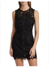 MILLY Floral Lace Sheath Black