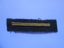ww1 cloth wound stripe   Gold braid on khaki  award  for one wound          A