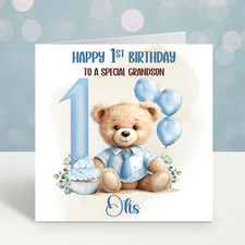 1st Birthday Card Personalised Son Grandson Boys Nephew Cousin Brother