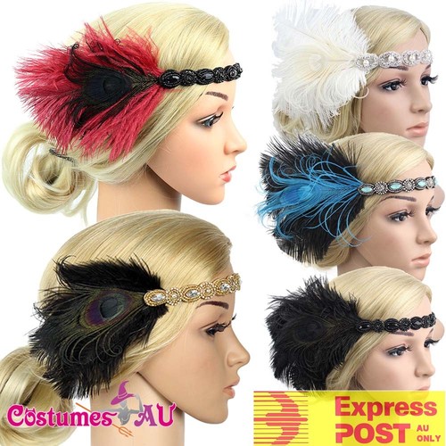 1920s headband feather 20s - 1920s,