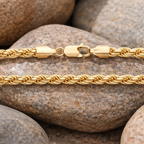 18ct gold rope chain - chain, 5mm