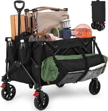 Folding Trolley Cart Festival AUCTION Wagon 3 Pockets 200L 120kg Heavy Duty