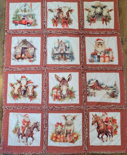 Handmade christmas rag quilt - handmade,