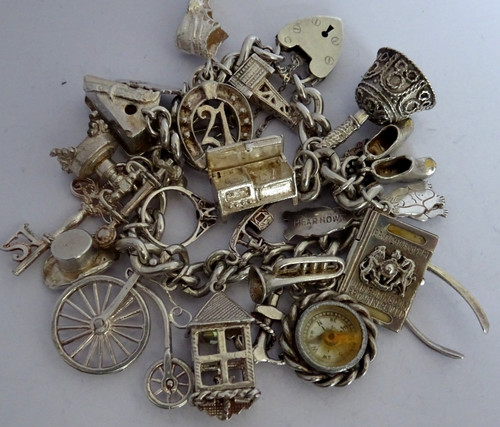 Vintage heavy solid silver