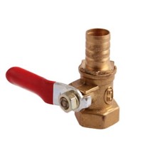 3/8" BSP Female to 10mm Hose Barb Brass Ball Valve Pipe Fitting Red Lever Handle