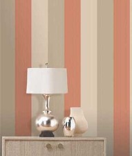 Russet Orange Stripe  Wallpaper - Feature Wall  - 6160 - Cream - Antique Gold