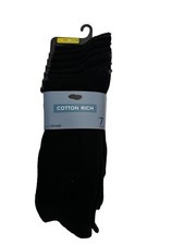 M&S Marks And Spencer Men’s Plain Cotton Rich 7 Pck Socks Size UK 9-12,6-8,12-14