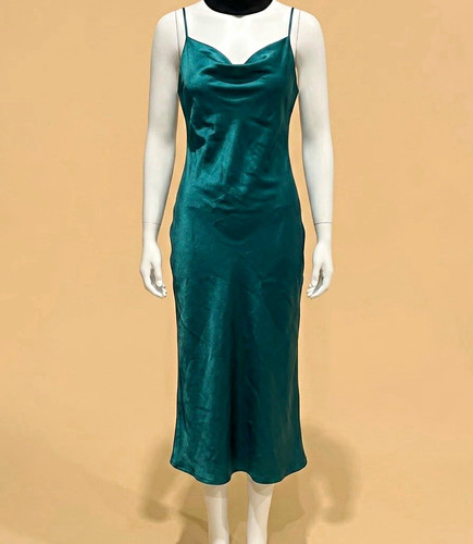 Urban touch green satin slip - green,