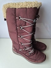 Clarks Wave Walk Gore-tex Mid Calf Snow Boots Real Wool Edge Size UK 4 D