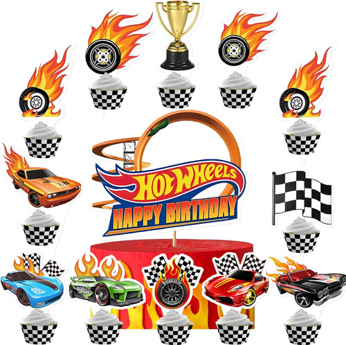 Pcs hotwheels cake - hotwheels, toppers