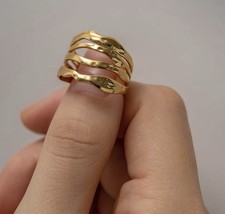 Gold Filled Open Ring,Open  Circle Ring, Adjustable Stacking Rings Thumb Ring 