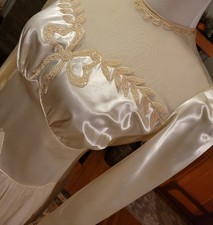 Vintage Satin Wedding Gown 1940s, Super Condition! Size L, Bust 38", Waist 31"