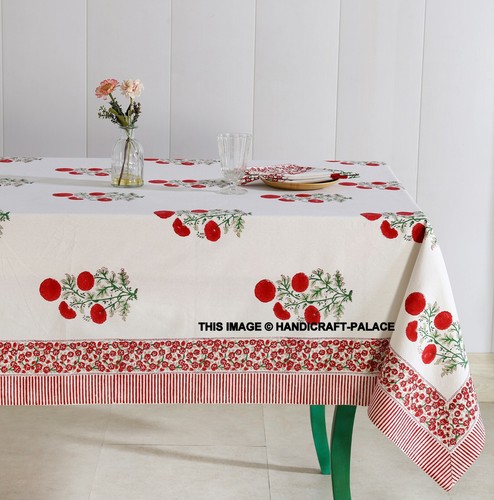Cotton block print - print, poppy