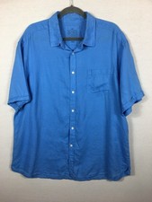 M&S Blue Harbour 100% Linen Shirt Short Sleeve Made In India XL Pit To Pit
