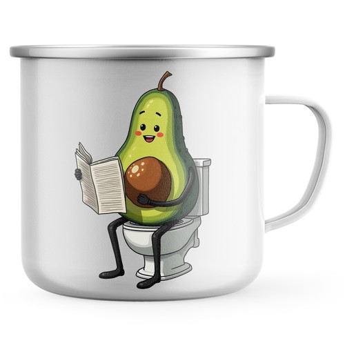 Funny avocado enamel mug - enamel,