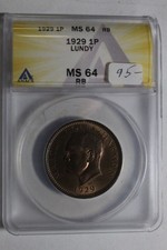 1929 lundy anacs ms64 - lundy,