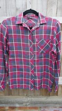 Simon Original 1960s 1970s Classic Red Chequered Shirt UK 10/12