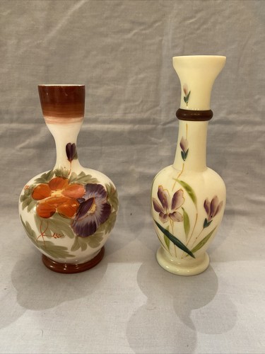 Pair victorian hand painted - pair,