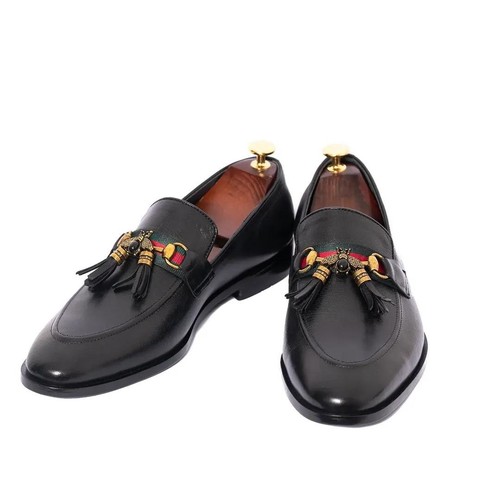 Black slip mens horsebit - black, on