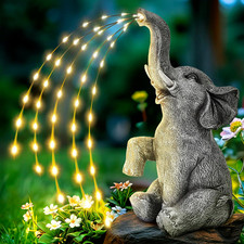 Solar Elephant Garden Statue