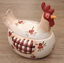 CERAMIC HEN WHITE & RED