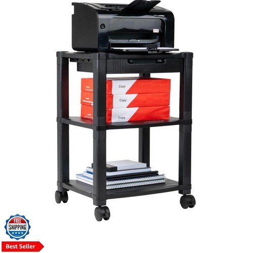 Compact rolling printer cart - compact,
