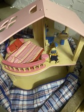 John Crane Pintoy Doll House with Furniture And Figures