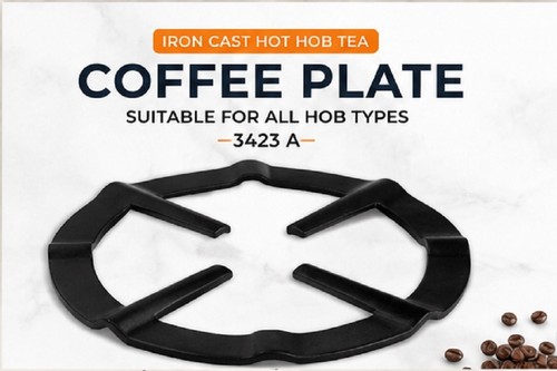 Cast iron coffee plate black - cast,