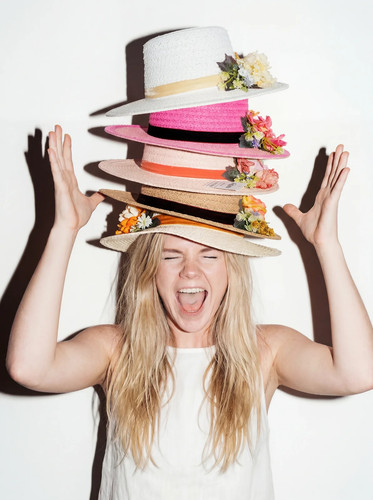 Women straw boater hat - women's,