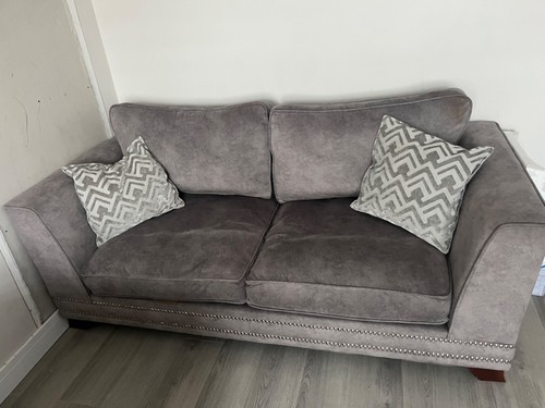 Scs modern grey seater sofa - modern, 3