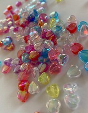 Star Beads Heart Gems 50-100pcs Spacer Acrylic Gold Silver Jewellery Making UK