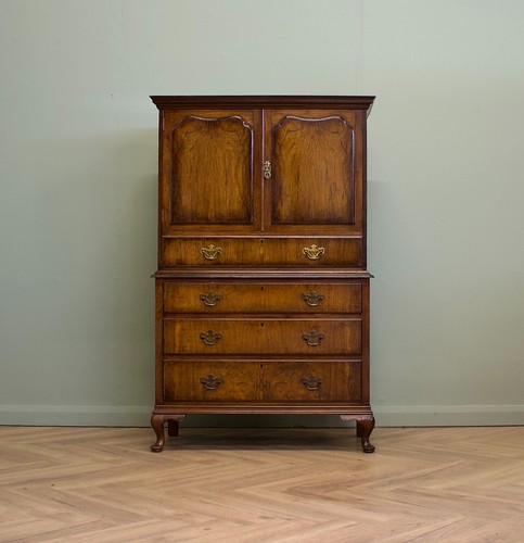 Art deco walnut tallboy - deco,