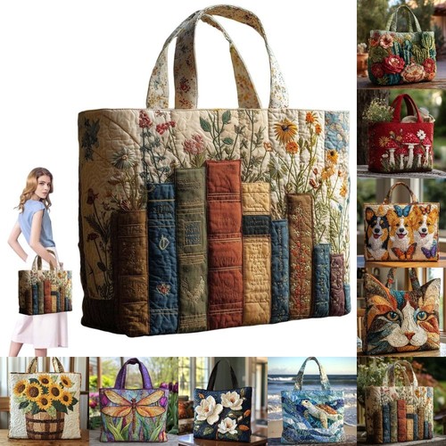 Vintage women quilted tote - vintage,