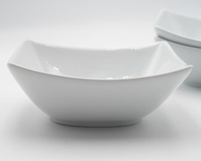 Fitz & Floyd Everyday White Porcelain Rectangular Bowl 7.25" x 6.5"