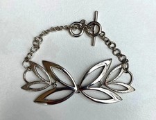 Ortak Malcolm Gray Sterling Silver Flower Butterfly Bracelet Boxed