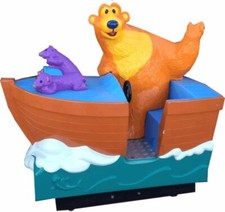 Bear in a boat coin - bear,