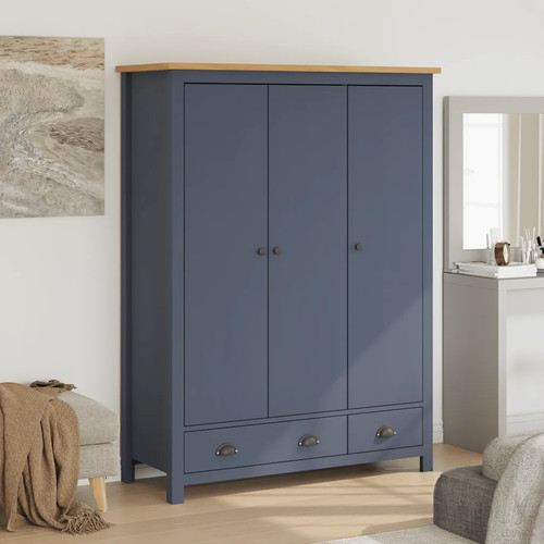 Wardrobe door grey solid - wardrobe, 3-door