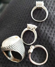 Set Of 4 Sterling Silver Rings
