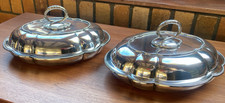 Pair Elkington & Co Edwardian Silver Plate Entree Dishes