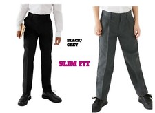 Boys SLIM FIT School Trousers Adjustable Waist School Uniform Size 2-18 Years