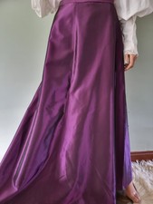 Vintage 12 Purple Plum Taffeta Maxi Skirt Victorian Steampunk Goth Gothic