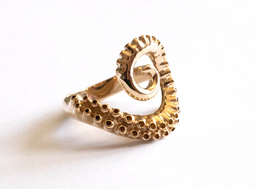 Bronze octopus spiral tentacle - bronze,