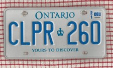 ONTARIO CANADA CANADIAN AMERICAN LICENSE NUMBER PLATE #Ont