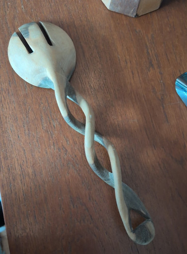 Wooden 30cm salad fork - wooden,