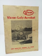 Assembly & Operating Instructions Vicon-Lely Acrobat, 1955, agriculture, Ipswich